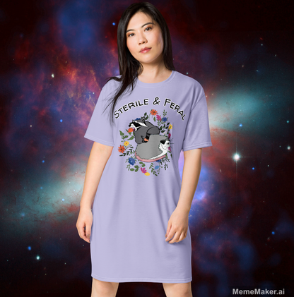 Sterile and Feral • T-Shirt Dress • Hysterectomy Recovery Loungewear