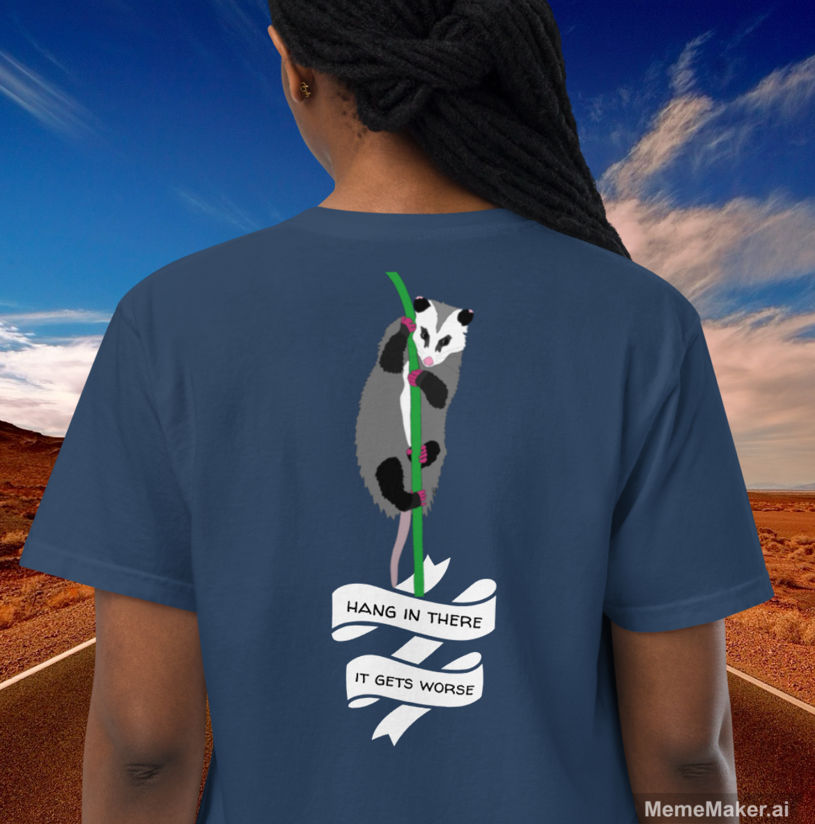 Hang In There • It Gets Worse • Unisex Garment -Dyed Pocket T-Shirt