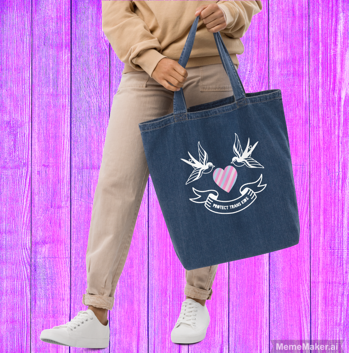 Protect Trans Kids • Organic Denim Tote Bag