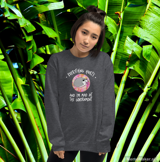 Everything Hurts and I’m Mad at the Government • Unisex Sweatshirt