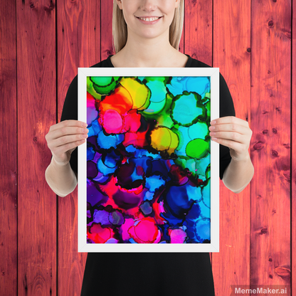 Abstract Rainbow • Enhanced Matte Paper Framed Poster • Alcohol Ink Art Print
