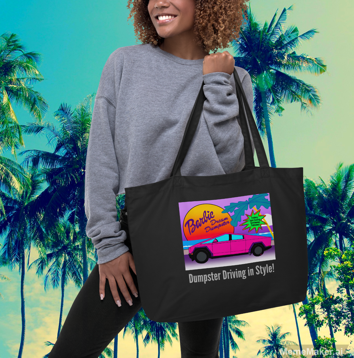 Dumpster Driving • Large Organic Tote Bag • Econscious EC8001