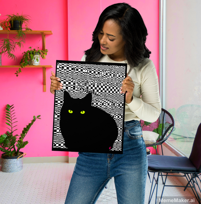 Cat with a Checkered Past • Enhanced Matte Paper Poster