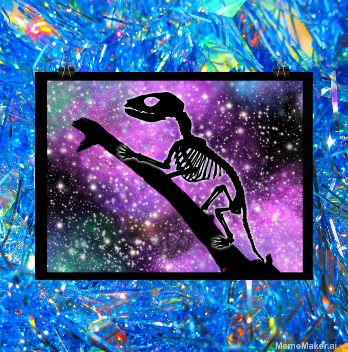 Glowy Opossum in Deep Space • Enhanced Matte Paper Poster • Digital Art Print