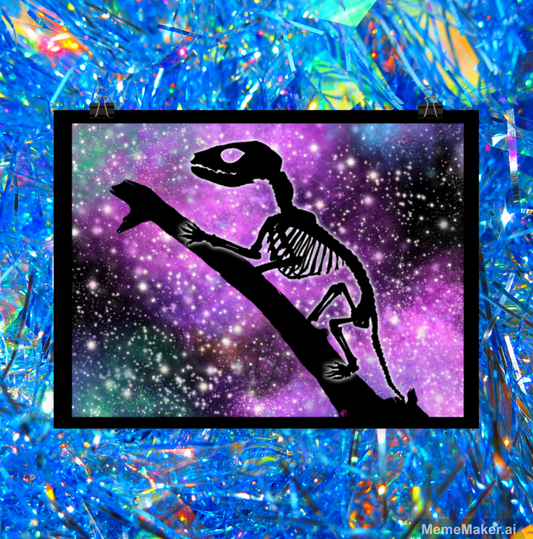 Glowy Opossum in Deep Space • Enhanced Matte Paper Poster • Digital Art Print