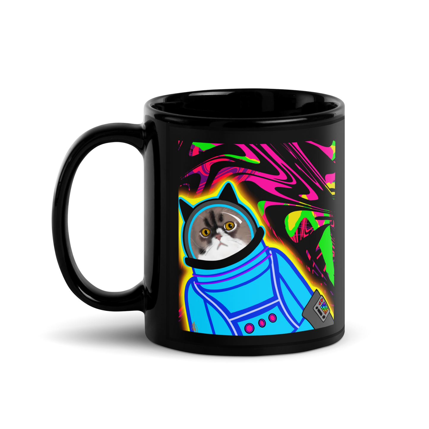 Cosmic Catnip • Black Glossy Mug