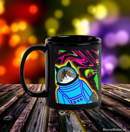 Cosmic Catnip • Black Glossy Mug