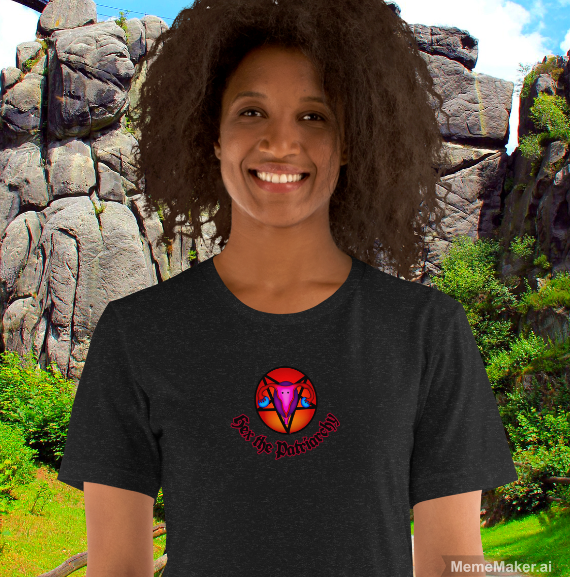 Hex the Patriarchy • Pentagram Uterus • Unisex T-Shirt