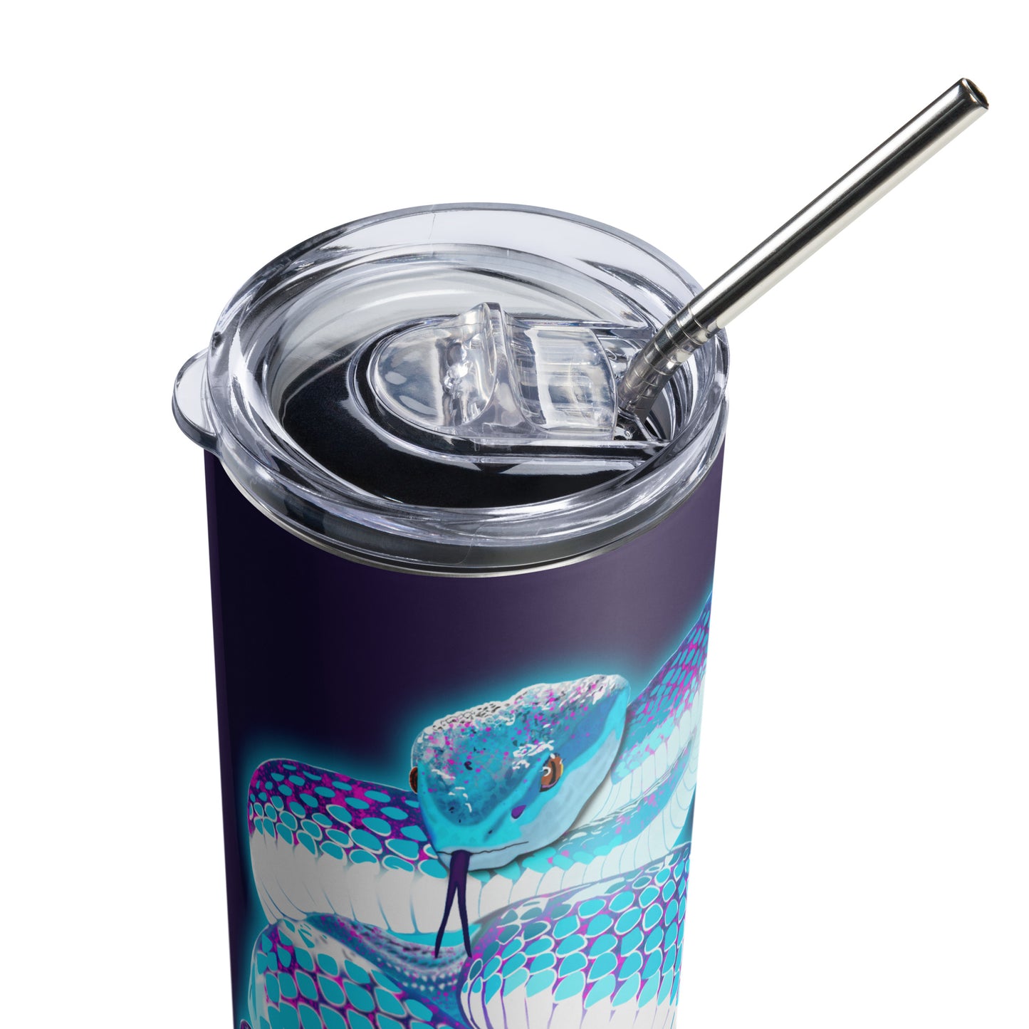 Dangerously Fabulous • Blue Pit Viper • Skinny 20oz Stainless Steel Tumbler