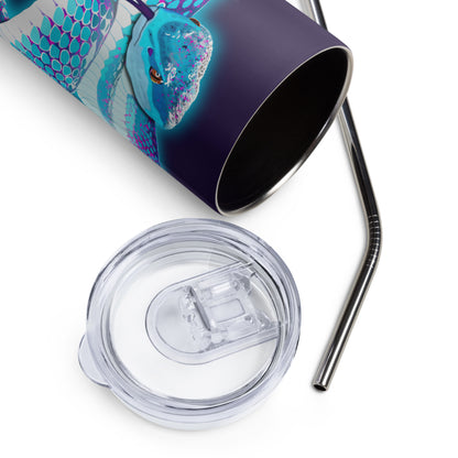 Dangerously Fabulous • Blue Pit Viper • Skinny 20oz Stainless Steel Tumbler