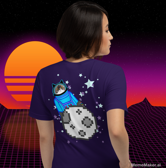 Space Cat on the Moon • Unisex T-Shirt