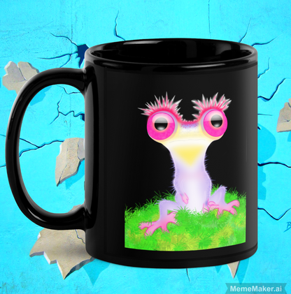 Confused Chaos Creature • Black Glossy Mug