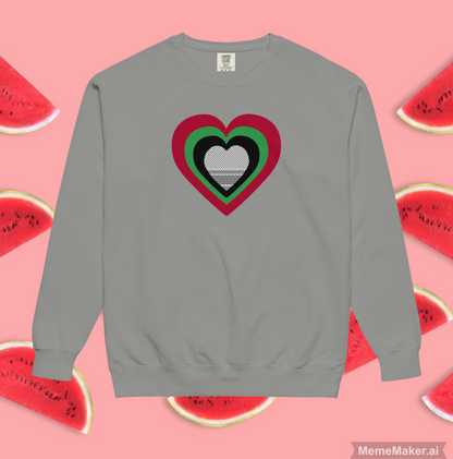 Free Palestine Hearts • Unisex Garment-Dyed Sweatshirt