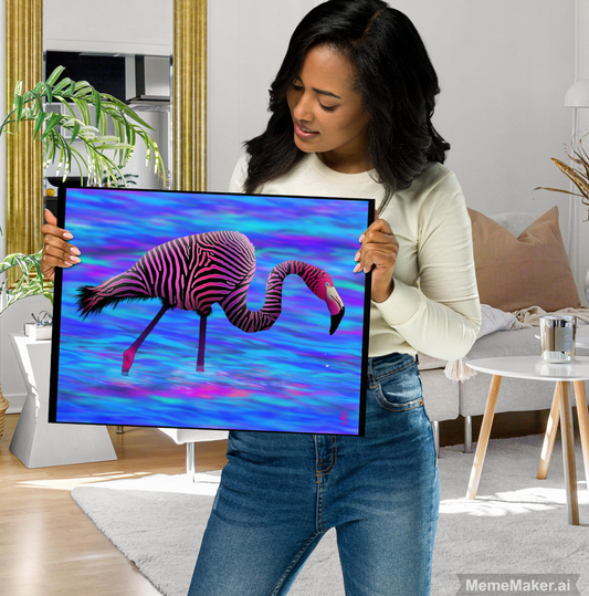 Chaos Flamingo • Enhanced Matte Paper Poster • Digital Art Print