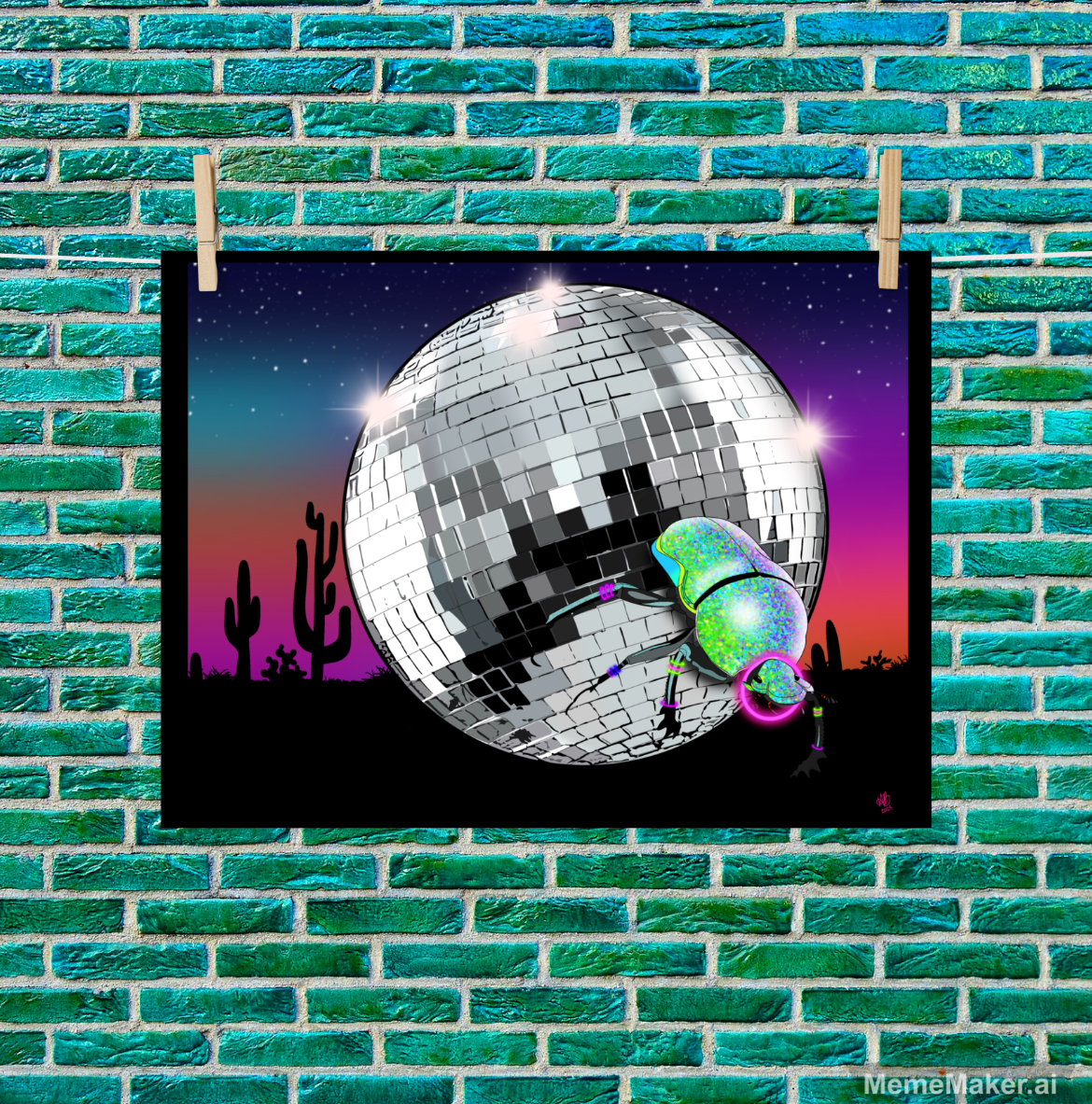 Dung Beetle Rave • Enhanced Matte Paper Poster • Digital Art Print