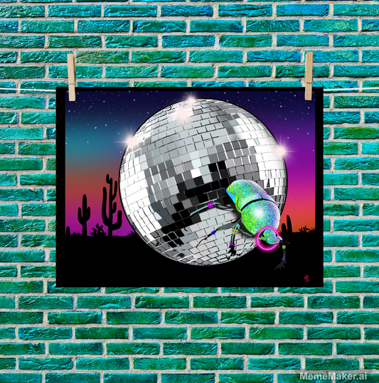 Dung Beetle Rave • Enhanced Matte Paper Poster • Digital Art Print