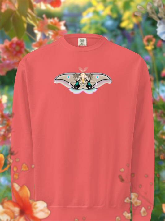 Ram Skull Moth • Unisex Garment -Dyed Sweatshirt