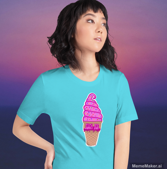 Melty Ice Cream Cone with Rainbow Sprinkles • Unisex T-Shirt
