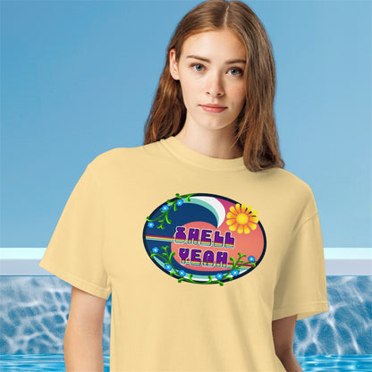 Shell Yeah • Retro Surfer Tee • Unisex Garment-Dyed Heavyweight T-Shirt
