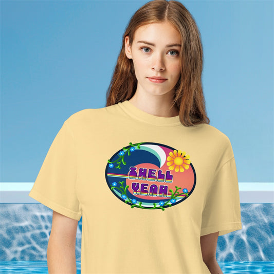 Shell Yeah • Retro Surfer Tee • Unisex Garment-Dyed Heavyweight T-Shirt