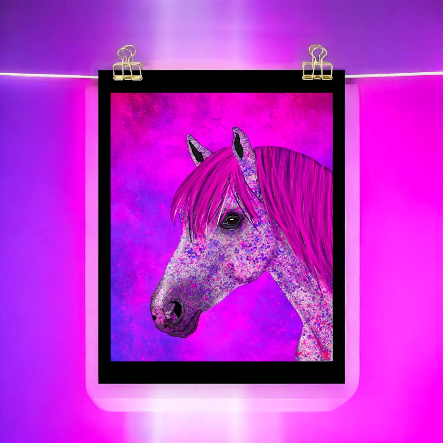 Pink and Purple Pony • Enhanced Matte Paper Poster • Digital Art Print