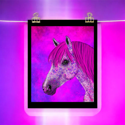 Pink and Purple Pony • Enhanced Matte Paper Poster • Digital Art Print