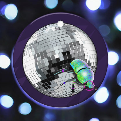Dung Beetle Disco • Double-Sided Ceramic Ornament