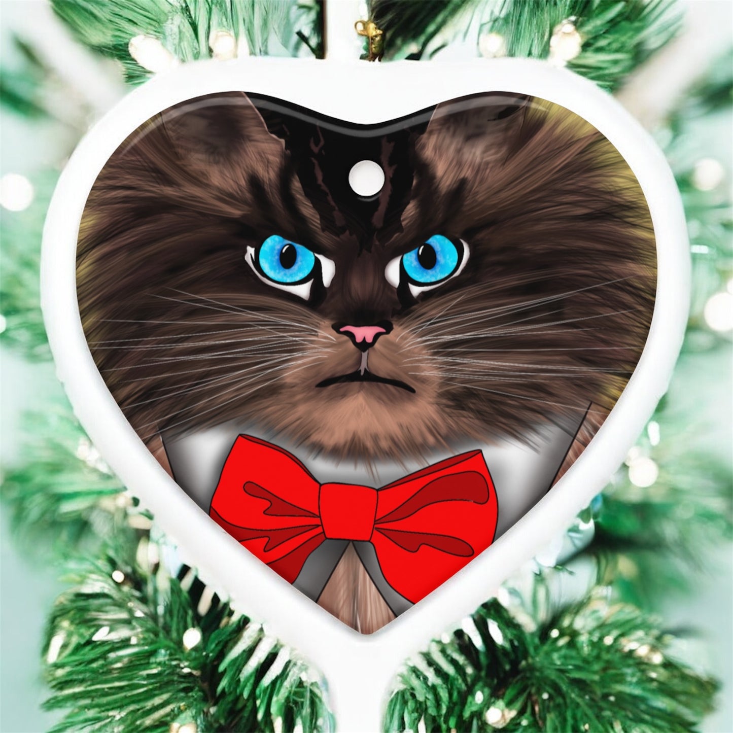 Rage Cat • Double-Sided Ceramic Ornament