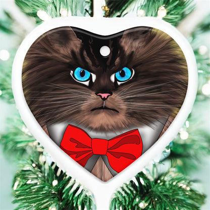 Rage Cat • Double-Sided Ceramic Ornament