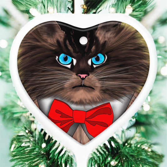 Rage Cat • Double-Sided Ceramic Ornament