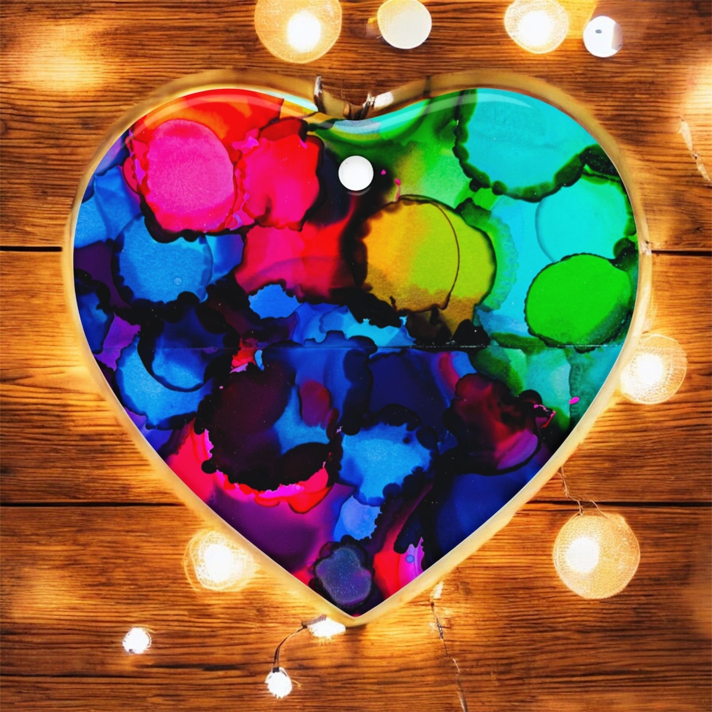 Abstract Rainbow • Double-Sided Ceramic Ornament