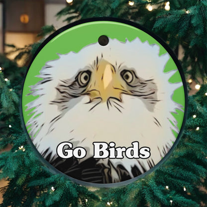 Go Birds • Double-Sided Ceramic Ornament