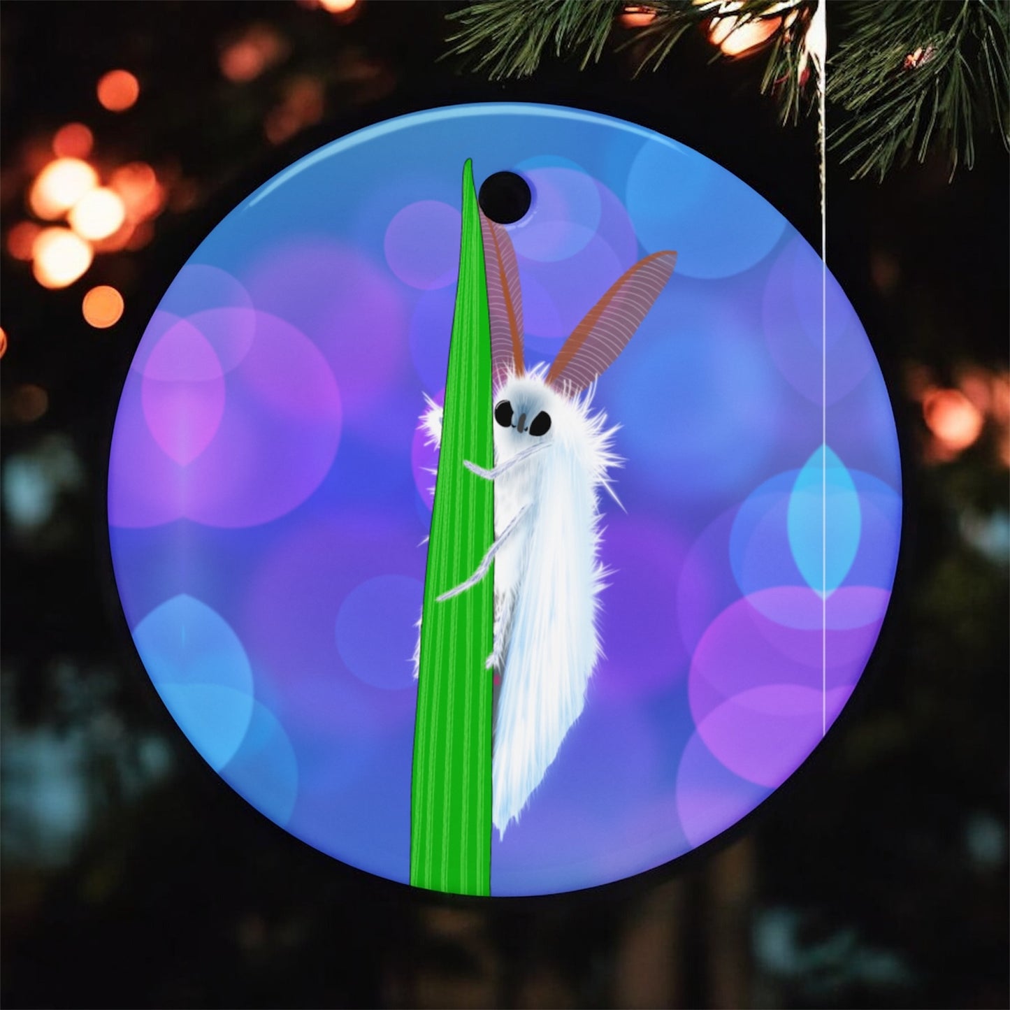 What Seems to be the Problem Moth • Double-Sided Ceramic Ornament