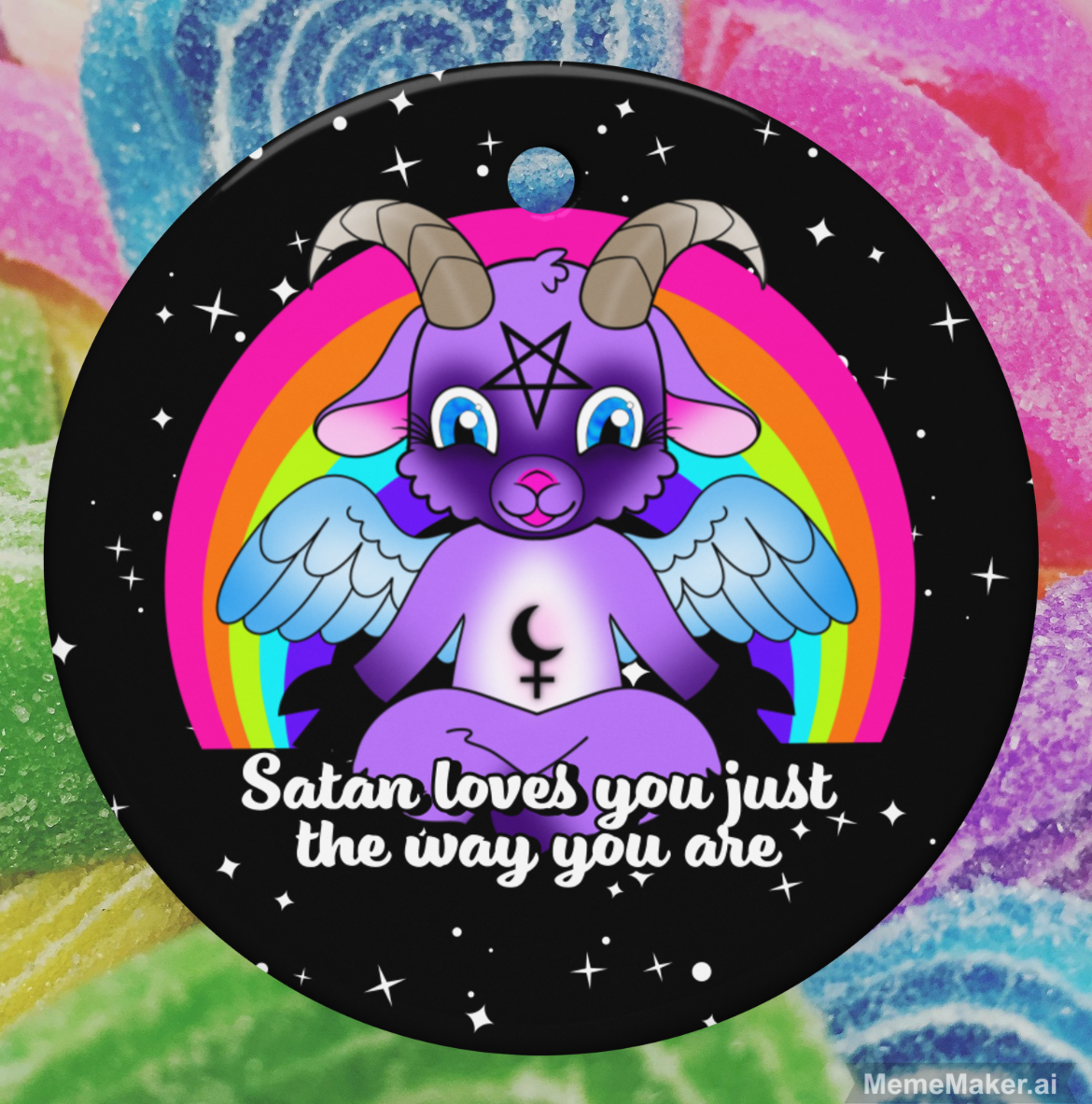 Satan Loves You • Double-Sided Ceramic Ornament