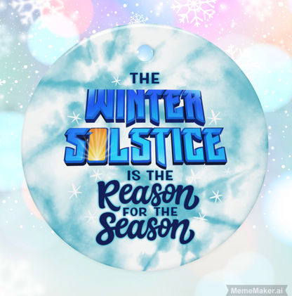 Happy Winter Solstice • Double-Sided Ceramic Ornaments