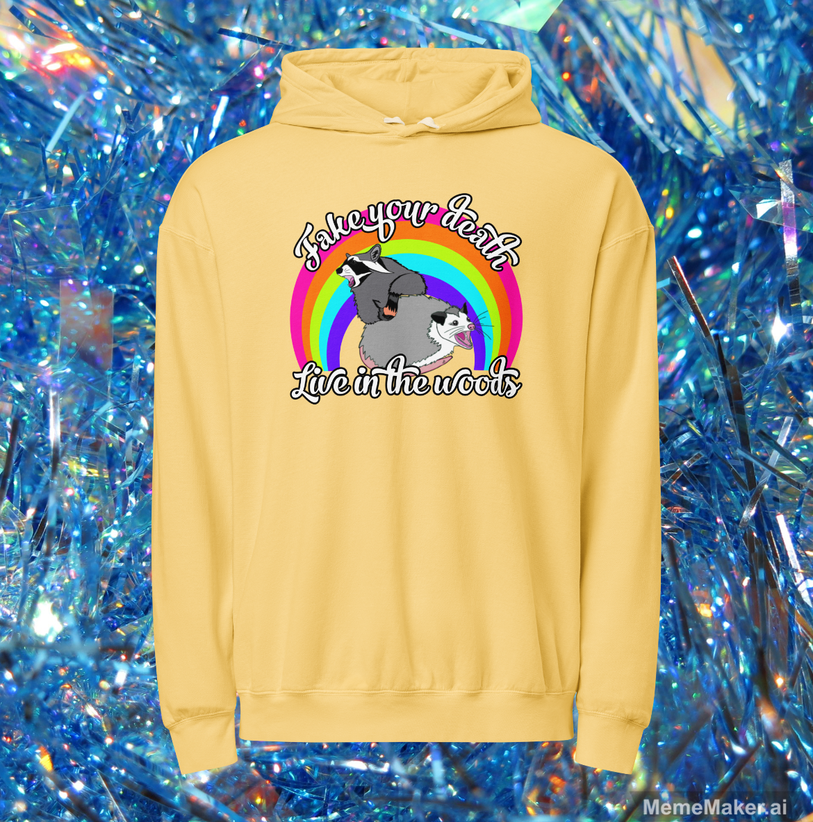 Fake Your Death • Live in the Woods • Unisex Garment-Dyed Lightweight Hoodie • Comfort Colors