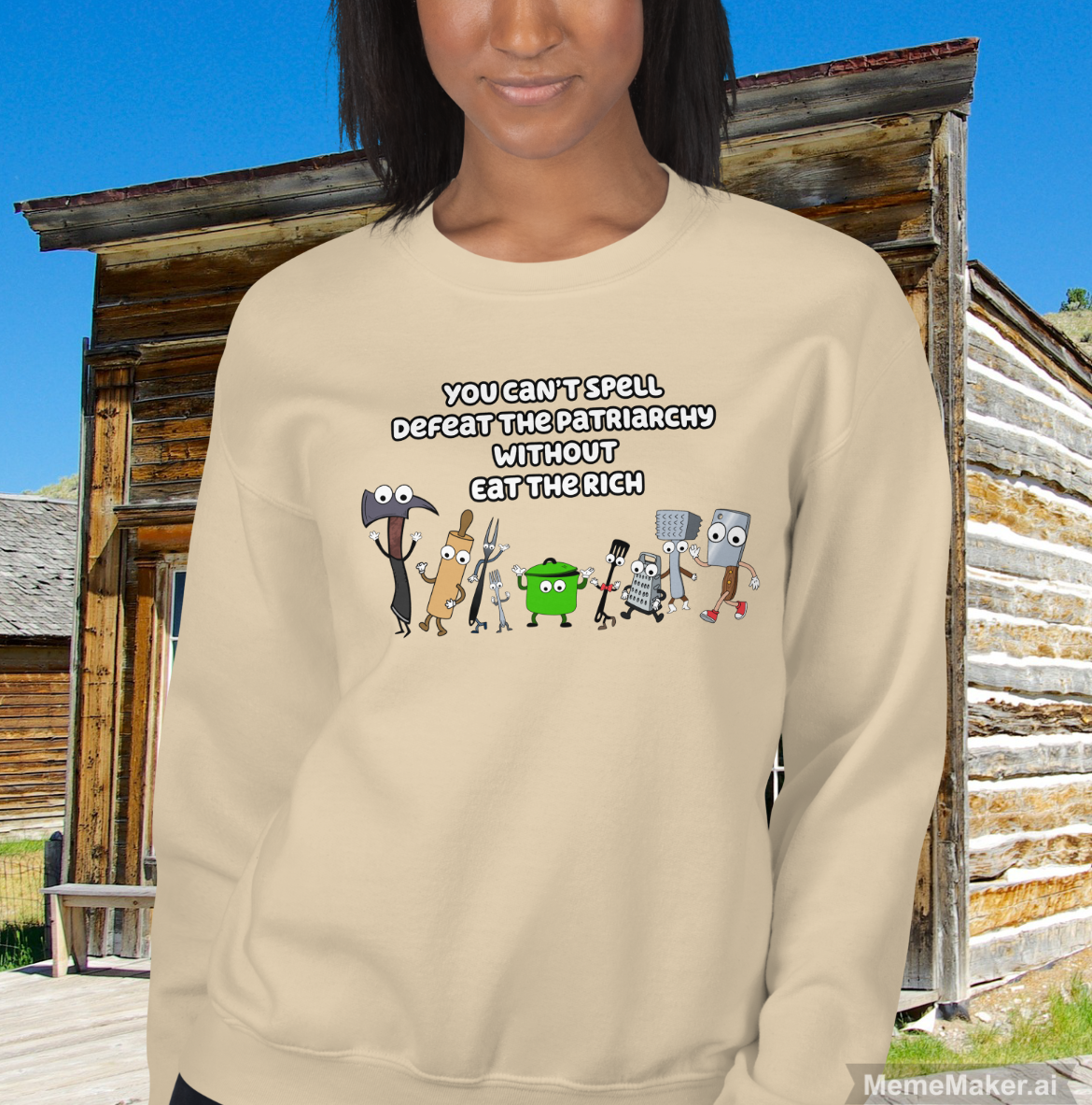 You Can’t Spell Defeat The Patriarchy Without Eat The Rich • Unisex Sweatshirt • Gildan 18000